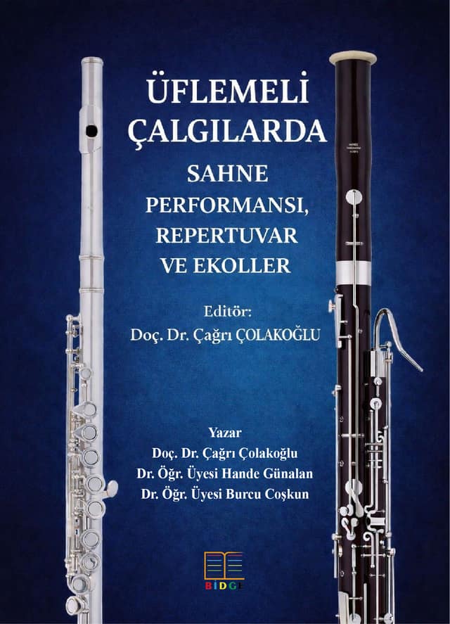 Üflemeli çalgılarda sahne performansı, repertuvar ve ekoller kapak görseli